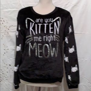 Wound Up sweater Cat are you Kitten me right MEOW